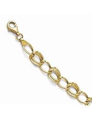 Leslies 10K Yellow Gold Flat Curb Link Bracelet 5257-7