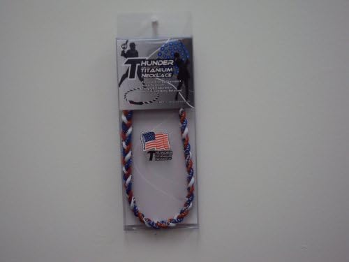 Ionic Hurricane Power Titanium Necklace Energy Balance Red / White / Blue 18"