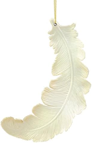 Vickerman Christmas Trees M112538 Feather Matte-Glitter Ornament, 50 by 190mm, Champagne, Set of 6