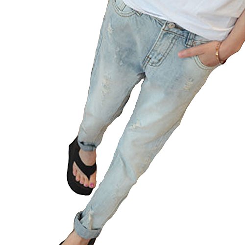 TOP レディース 春 夏 秋 パンツ カジュアル 緩い 大きい ゆったり ジーンズ レディース ファッション シンプル 明るいカラー オリジナル靴下付 型番box030