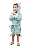 Tortor 1bacha(JP)　　　バスローブ　子供　お風呂　プルー　　キッズ　触り心地も着心地も抜群　贈り物　癒される　ベビー服　2色　赤ちゃん　カジュアル　無地　可愛い　 (水色)