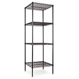 Office Products : Narrow Profile Wire Shelving Kit, 4 Shelves, 24w x 24d x 72h, Black