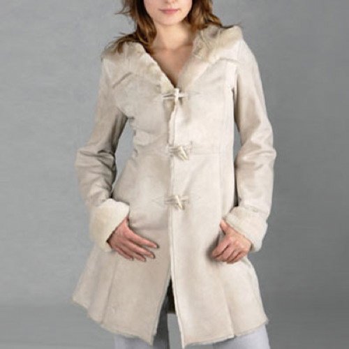 BGSD Women's Hooded Shearling Coat