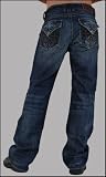 Affliction Clothing - Men's Ozzy Cross Denim in Dark Was A589