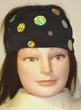 Black Wool Spandex with Gold and Silver Polka Dots Headband