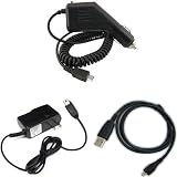 LG Quantum C900 Combo Rapid Car Charger + Home Wall Charger + USB Data Charge Sync Cable for LG Quantum C900