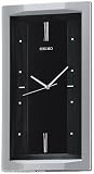Seiko Quiet Sweep Second Hand Wall Clock - Tall - Silver Tone & Black