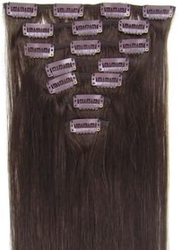 FY Color #2 Dark Brown 7pcs 15" 18" 20" 22" Remy Clips In Human Hair Extensions 70gram With Clips For Highlight Or Full Head (22inch 70g)