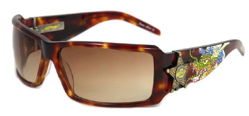 AUTHENTIC ED HARDY SUNGLASSES EHS 021 TORTOISE TATOO
