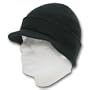 Knit Beanie Visor Hat - Scull Cap Style - Black