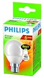 Philips Energy Saving Lightbulb 8w BC Cap Golf Ball 6 Year