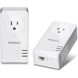 TRENDnet Powerline 1200 AV2 Adapter Kit with Built-in Outlet, Gigabit Port, Plug and Play, MIMO, Beamforming (TPL-421E2K)
