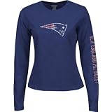 NewEnglandPatriotsWomen'sNavyLongSleeveGiantLogoTooTee-Small
