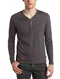 French Connection Men's Footcandle Stripe Y-Neck Henley Shirt, Kitten/India Ink, X-Large