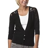 Mossimo Supply Co. Juniors Lace Inset Cardigan Sweater - Black