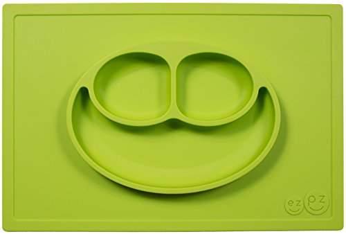 ezpz Happy Mat (Lime) – One-piece silicone placemat + plate