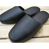 レザースリッパ 黒/Lサイズ（～27cm）【業務・来客向け・抗菌タイプ】