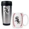 Chicago White Sox MLB Stainless Steel Travel Tumbler & Game ball Ceramic Mug Set - Primary Logo by Great American Products