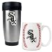 Chicago White Sox MLB Stainless Steel Travel Tumbler & Game ball Ceramic Mug Set - Primary Logo by Great American Products