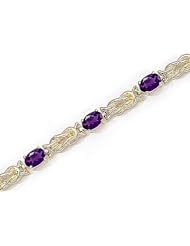 14kt Yellow Gold Oval Amethyst Bracelet.