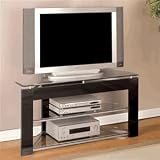 Powell Black and Glossy Silver TV Stand 938-802