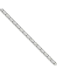 Genuine .925 Sterling Silver Diamond Bracelet 5.8 Grams . 100% Satisfaction Guaranteed.