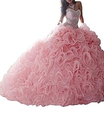  Lace Crystals Crystal Beaded  Ball Gown Prom Dress/Quinceanera Dress 