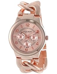 Akribos XXIV Womens AK531RG Ultimate Multifunction Twist Chain Quartz Watch