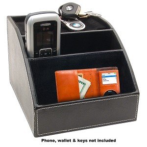 Gadget Smarts PB200 Faux Leather Personal Charging Stand (Black) - Desktop Organizer & Charging Station!