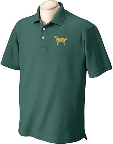 Golden Retriever Embroidered Men's Cotton Golf Shirt