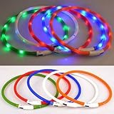 Glowys&reg; LED Dog Collar Rechargeable USB One Size Fits All Waterproof Night Safety Pet Dog Collar (Blue)