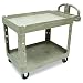 Rubbermaid Commercial Heavy-Duty Utility Cart 2-Shelf, 500-Pound Capacity, 33-1/4" x 45-1/4" x 25-7/8", Beige