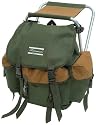 Shakespeare Folding Stool With Back Pack - Brown/Green, 100 Kg