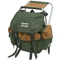 Shakespeare Folding Stool With Back Pack - Brown/Green, 100 Kg