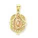 14k Two-tone Rose Virgin Mary Pendant
