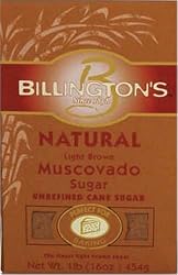 Billington's Natural Light Brown Muscovado Sugar, 16-Ounce Bags (Pack of 10)