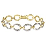 18k Gold Plated Sterling Silver Diamond-Accent Bracelet