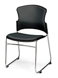OFM 310-VAM-606-BLACK MultiUse 4 Vinyl Seat and Back Stacker Chairs - Black
