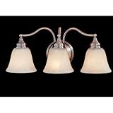 Murray Feiss Three-Light Bristol Vanity Strip, Pewter with White Alabaster Glass Shades # VS6703-PW