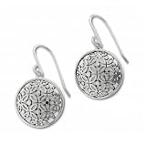 Bridge Jewelry Sterling Silver Filigree Round Earrings - Silver
