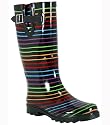 Ladies Hooped Stripe Funky Festival Wellies WF17