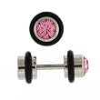 Stainless Steel Fake Plug with Pink CZ - 16g Wire - 4g Fake Plug - Sold as a Pair Stainless Steel Fake Plug with Pink CZ - 16g Wire - 4g Fake Plug - Sold as a Pair