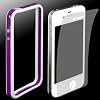 Iphone 4 / 4S Bumper Weiss-Lila mit Displayschutzfolie / Display Schutz / Display-Schutz / Apple