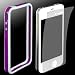 Iphone 4 / 4S Bumper Weiss-Lila mit Displayschutzfolie / Display Schutz / Display-Schutz / Apple