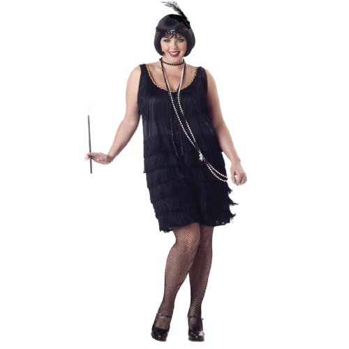 California Costumes Women's Fashion Flapper Costume,Black,P (16-22)