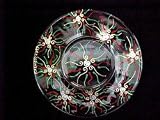 Regal Poinsettia Design - Hand Painted - Platter/Serving Plate - 13 inch diameter