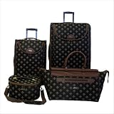 Fleur De Lis 4 Piece Luggage Set in Black