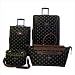 Fleur De Lis 4 Piece Luggage Set in Black