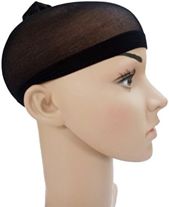 KLAIYI Hair Nylon Wig Cap Necessary for Wig Wearer Soft and Comfortable (Black)