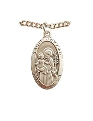 Sterling Silver St. Joseph Medal on 24 inch chain